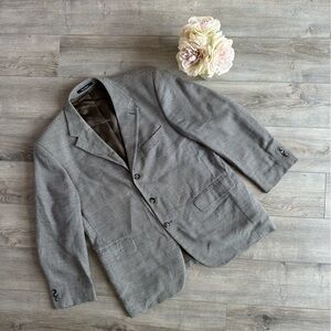 VINTAGE LACROSSE MEN'S PLAID‎ GRAY BLAZER | SZ 44S